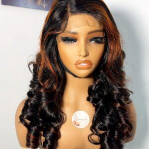 Layered highlight bouncy luxury wig